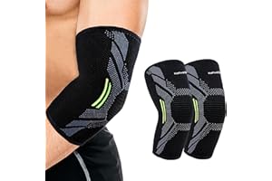 NativoDex Ochraniacz na łokieć kompresyjne na zapalenie nadkłykcia i zapalenie ścięgna, dla mężczyzn i kobiet, sportowe łokcie do tenisa, łokcia crossfit, łokieć golfisty (S, zielony (par))