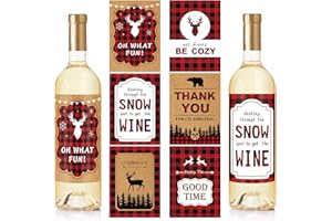 haweeli 24 etichette per bottiglie di Natale, etichette personalizzate, Etichette per Vino autoadesive, per vino spumante