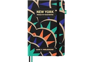Moleskine LUXE Taccuino New York City con Contenuti di Viaggio, Copertina Rigida in Tessuto e Chiusura con Elastico, Formato Pocket 9 x 14 cm