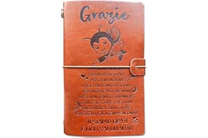 OMNIQI Regalo Maestre Fine Anno, Quaderno In Pelle Idee per Natale, Per Insegnante, Grazie Maestra