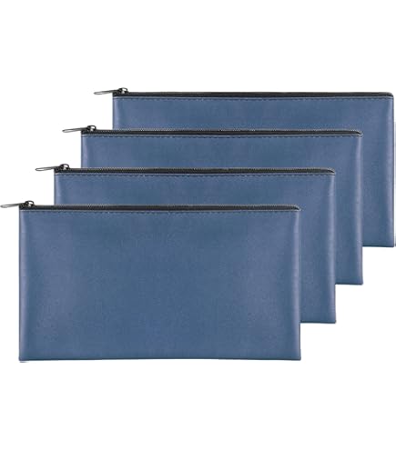 Money Bags With Zipper, 5x8 Inches, Money Pouch, Cash Bag Coin Purse Bank Zipper Travel Cash Jewelry Passports Credit Cards Black - View #5