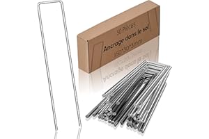 Piquets de Fixation pour bache Inoxydable - 50 Pieces - 150 * 30*Ø3mm - Sardines de Fixation, agrafes paillage, piquets de Tente - SeedPal…