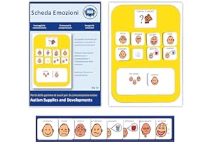 AUTISM SUPPLIES AND DEVELOPMENTS Tavola Insegnare Emozioni – Agenda Visiva Bambini Autismo – 8 Flashcards – CAA Giochi Montessori/Educativi –Ludattica – Regali Autistici – Italiano