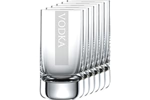 Miriquidi - Coolglas - Lot de 6 verres à Vodka - 5 cl - Gravés au laser - Passent au lave-vaisselle - Fabriqués en verre Schott
