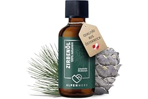 ‎ALPENHERZ Alpenherz Zirbenöl 50 ml - 100% naturrein, ätherisches Zirbelkieferöl aus Österreich für Duftöl Raumduft Duftlampe Zirbenwürfel Diffuser Zirbe Lufterfrischer Zirbelkiefer Öl Geschenke