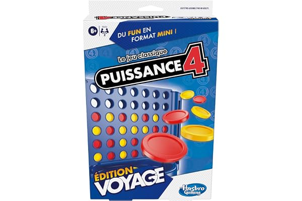 Hasbro Gaming Puissance 4 édition Voyage, Jeu de société, Portable et multijoueur, Jeux de Voyage, Jeux d'empilement pour Enfants à partir de 6 Ans
