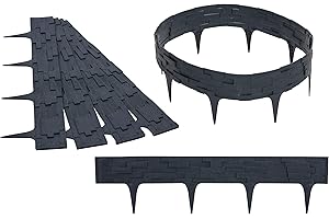 GARDENIX 3,16m Steinoptik Beeteinfassung Beetumrandung Rasenkante Gartenpalisade Beetzaun (Anthrazit)