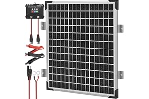 Voltset 50W 12V Solar Panel Kit, Monocrystalline Solar Battery Trickle Charger Maintainer + Upgrade 10A MPPT Charge Controller + Z-Shaped Mount Bracket for Car, RV, Boat, Motorcycle, Gate Opener