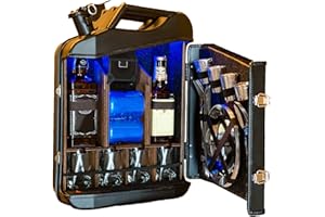 FUNRIN Whiskey Bar Schrank, Jerry Can Whiskey Bar, Weihnachten Jerry Can Bar, Jerry Can Whiskey Bar, Mini Drinks Schrank personalisierte kleine Bar Portable Bars Custom Original Geschenk für,Rot