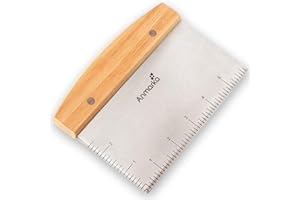 ANMARKO Raschietto in acciaio inox per griglia, ideale come tagliapasta per pane e impasto per pizza, utensile da cucina multiuso per piastra a punta piatta, qualità commerciale