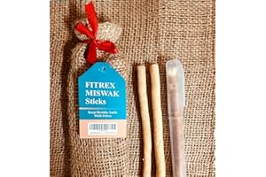 FITREX el Miswak (Pack of 2) miswak Toothbrush Jamaican chew Sticks مسواك طبيعي salvadora persica Sticks sewak Sticks for Teeth palo de miswak African Teeth Cleaning Sticks