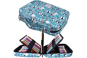 Piórnik JAKAGO na 220 kredek o dużej pojemności, wodoodporny organizer na kredki, markery, długopisy żelowe, doskonały prezent dla studenta artysty (panda)