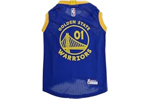 PETS FIRST NBA GOLDEN STATE WARRIORS DOG Jersey, Medium - Tank Top Basketball Pet Jersey