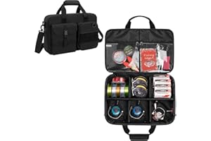 Rexmica Fishing Reel Case for Spinning, Fly & Baitcaster Fishing Reels, Fishing Reel Storage Bag with Multiple Pockets and Dividers, Fishing Gear Bag for Fishing Trip/Daily Storage