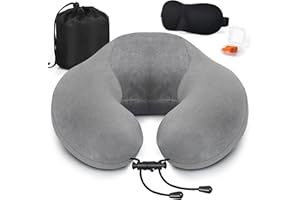 Zepphi Nackenkissen Flugzeug, Nackenhörnchen Memory Foam, Ergonomisch Gestaltetes Reisekissen, Nackenkissen Reise mit Schlafmaske, Ohrstöpsel, Tasche Ideal für Reisen, Flugzeug, Büro und Haus