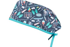 PILUCAPS, Calots chirurgicaux cheveux courts, modèle TRAUMA réglable avec bande de tissu à nouer pour dames et messieurs 100% coton