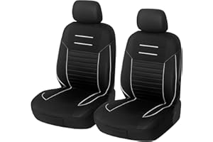 ‎UPGRADE4CARS Upgrade4cars Autositzbezüge Vordersitze Schwarz weiß | Auto-Schonbezüge Set Vorne für Fahrersitz & Beifahrer | Auto-Sitzbezug Universal | Autozubehör Geschenke für Frauen und Männer