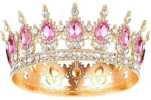 PEOVLVN Gold Crown for Women, Queen Crown Rhinestone Wedding Crowns and Tiaras for Women Crystal Birthday Crown Headband for Bride Hair Accessories Princess Party Celebration