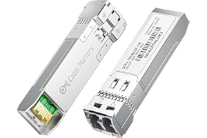 Cable Matters 2-Pack 10GBASE-SR SFP+ vers LC Multi Mode Émetteur-récepteur Fibre 10G modulaire pour Les équipements Cisco, Ubiquiti, TP-Link, Huawei, Mikrotik, Netgear et Supermicro