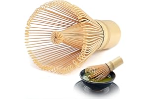 QOCO Matcha Whisk,100 Prong Bamboo Whisk for Matcha Green Tea Natural Bamboo Whisk Handcurled Preparing Matcha Powder Brush Tool for Stirring Matcha Powder Tea Ceremony&Drinking