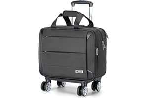 Lekeinchi Women’s 4-Wheel Rolling Laptop Bag – Waterproof Softside Cabin Luggage with Dedicated Laptop Sleeve, Business & Travel Carry-On (Grey)