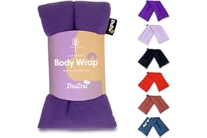 Zhu-Zhu Lavender Body Wrap Wheat Bags Microwavable - Microwave Heat Pad for Joint & Muscle Pain Relief, Neck and Shoulder Pain, Menstrual Pain, Stress - Reusable Hot & Cold Heat Pack - Purple Fleece