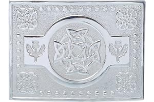 KILT MANIA Authentic Scottish Kilt Belt Buckle – Classic Thistle Design, Highland Wear Accessory for Men, Traditional Celtic Pewter Buckles