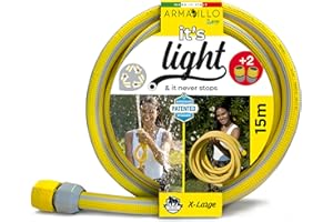 IDROEASY Armadillo Kink Kong 15 Metri, Tubo Atossico da Giardino Anti Torsione Super Leggero Anti Nodo Canna Acqua Irrigazione