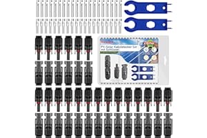 Solarstecker Satz,Gruiqrd PV Solar Stecker Männlich/Weiblich Steckers Solaranlage Solarpanel Kabelstecker,IP67 Solar Verbinder Photovoltaik Steckverbinder für 2.5/4/6 mm² (20 Paar)
