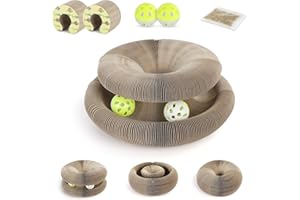 Nobleza - 2 Pack Magic Organ Juguete Rascador para Gatos - Juguete Interactivo de Cartón con Bola de Campana， Tabla de Rascar para Gatos de Interior， Ejercicio Mental y Físico