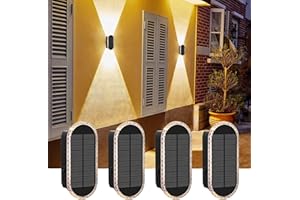 AGOTD Luci Solari da Parete Esterno Sopra e Sotto, 3 Temperature Colore LED, Impermeabile IP65, Luci Giardino, Cortile, Balcone, 4 Pezzi