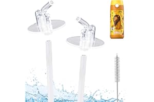 Jarlson cannucce di ricambio per bottiglia in acciaio inossidabile da 350 ml| i pezzi di ricambio | 2x boccaglio in silicone e 2 prolunghe per cannuccia | Compreso spazzola di paglia| BPA-free