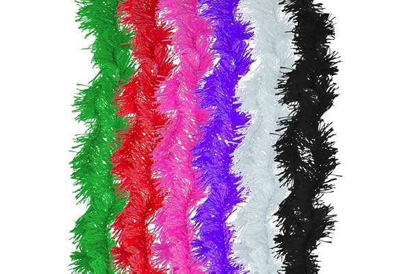 GWAWG Lot de 6 boas en plumes artificielles, 6 couleurs disponibles, décorations artificielles pour accessoires de danse, dark, taille unique