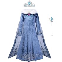 Prinzessin Elsa Kostüm Für Mädchen – Inkl. Kleid, Krone, Zauberstab & Zubehör