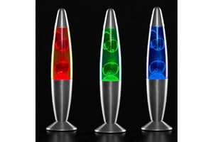 MISSIONMARS MODEZVOUS Lampe Lave 35 cm, Lampe Magma Lave, ampoule R39 de 25 W fournie, Interrupteur - Rouge, Bleu, Vert (BLEU)