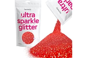 Hemway Ultra Étincelle Glitter Rouge 100 g / 0,35 oz multi-usages résine époxy Arts & Crafts cosmétiques Safe corps cheveux visage Nail Art Beauté Fleurs Weddings Poudre poussière premium
