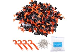 LOLYSIC Tile Leveling System, 200Pcs Tile Leveler Spacers with 4 Special Wrench, 500Pcs 2mm (1/12") Spacers, 100Pcs T Needles, Tiles Installation Tool Kit for Wall Floor Building