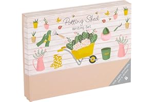 THE GIFTED STATIONERY CO. LTD. TGSC | Potting Shed Gifted Stationery Letter Writing Sets | Ballpoint Pen with 32 x A5 Letter Paper Sheets & 16 x envelopes | Writing Paper & envelopes | Letter Writing Set & 2 Sheets of Letter Seals