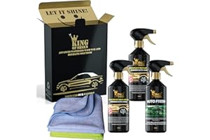 King of Sheen Advanced Ultra Nano Waterless Wash and Wax Car Clean and Refresh Kit. 2 x 500ml Nano, 500ml Auto Fresh and 2 x Microfiber Cloths
