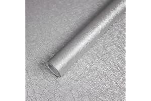 Abyssaly Carta Adesiva per Mobili Grigio, Pellicola Adesiva per Mobili Seta, Carta da Parati Adesiva Impermeabile PVC Plastica Decorare Mobili Armadio Cucina Bagno Camera 60X500cm