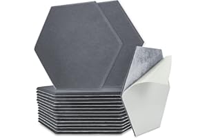 BXI Sound Absorber - 16 Pack Self-adhesive 36 X 31 X 0.9 cm Acoustic Absorption Panels, Hexagon Sound Absorbing Panels for Wall and Ceiling Acoustic Treatment