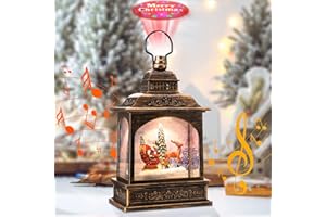 ‎COIKES Coikes Schneekugel Laterne mit Projektor und Musik Weihnachtslaterne mit Schneegestöber Beleuchtete Schneekugel mit Wasser & Glitzer Schneekugel-Laterne für Erwachsene und Kinder Weihnachtsdekoration