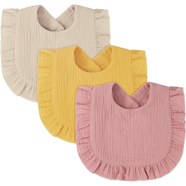 Xzeemo 4 Pièces Bavoirs Nouveau-Né Bébé En Coton - Bavoirs Bandanas Lavables Avec Boutons 0-18 Mois
