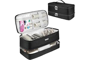 IVODEELA Tasche kompatibel mit Dyson Airwrap Styler/Shark Flexstyle Styler/Haartrockner/Dyson Supersonic Haartrockner/Frisur-Werkzeug und Zubehör,Doppellagige Reise-Tragetasche,Schwarz(Nur Tasche)