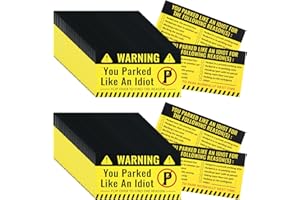 Qianyu You Parked Like an Idiot Business Cards 100 Pieces Bad Parking Cards 3.5"x2" Funny Bad Parking Stickers with Multi Violation Reasons Car Accessories Business Cards for adults