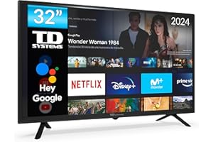 TD Systems - Smart TV 32 Pulgadas Led HD, televisor Hey Google Official Assistant, Control por Voz, Android 11 - K32DLC18GLE