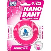 Boss Tape Nano Bant Pembe &Ccedil;ift Taraflı 19 mm x 2 mt