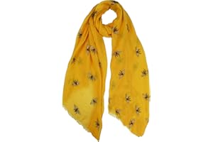 CLAUDIA&JASON Glitter Bumble Bees Scarf Wraps Shawl Soft Scarf Lightweight Scarfs