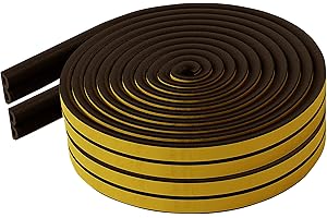BYNSAER Taśma uszczelniająca do drzwi, okien, 20 m, samoprzylepna uszczelka okienna, ochrona przed kolizją, guma piankowa, taśma uszczelniająca, samoprzylepna, brązowa