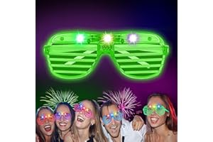 lumous rola Light Up Party Glasses Neon Glasses Glow In The Dark Party Supplies Shutter Shades Neon Flashing Rave Glasses Party Favors Accessories